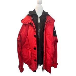 AUTHENTIC MEN'S RED BURBERRY PERFORMANCE JACKET W REMOVABLE VEST